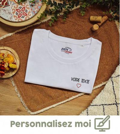 T-shirt Brodé Personnalisé - Coeur