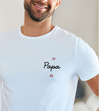 T-shirt brodé - Papa Coeur