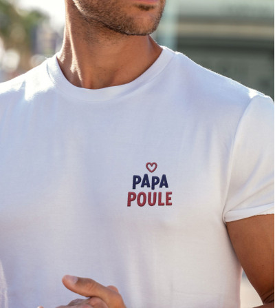 T-shirt brodé - Papa Poule