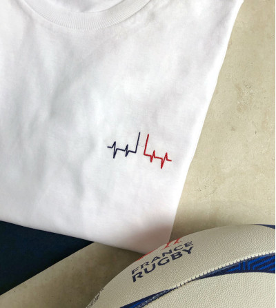 T-shirt Brodé - Coeur de Rugby