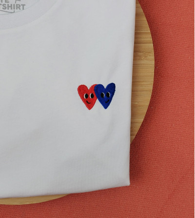 T-shirt brodé - Coeur Coeur