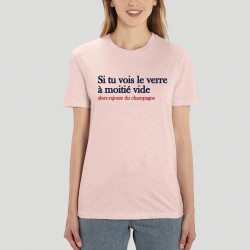T-shirt Femme - Le verre à moitié vide